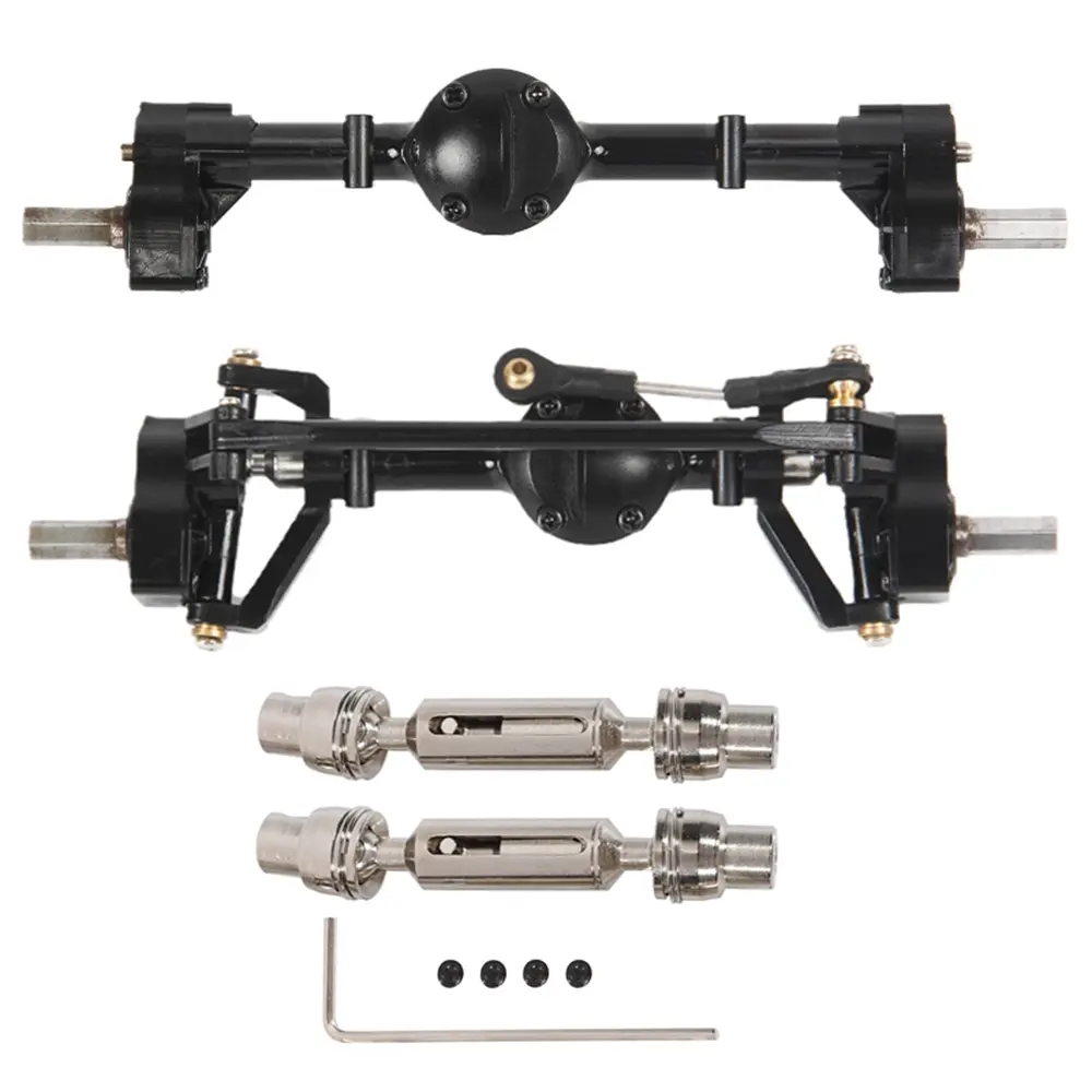 2Pcs Front and Rear Portal Axle with Metal Drive Shaft for WPL C14 C24 C24-1 C34 C44 B14 B24 1/16 RC Car Upgrade Parts