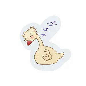 StickyGoose Sleeping Sleepy Eepy Snoring Goose Sticker Funny Vinyl Silly Geese Stickers Cute Gift Adorable Joke