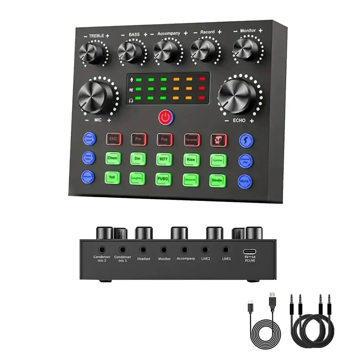 Wireless Live Audio Podcast Equipment, Studio Equipment, Microphone Set, Audio Mixer Package, Streaming Mixer, Sound Board, BT, Vocal, Live Streaming, Podcast Live Streaming Mixer with Sound Converter/Mixer Control