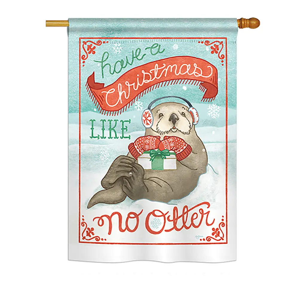 Breeze Decor BD-XM-H-114155-IP-BO-DS02-US Print Christmas Like No Otter Winter Vertical House Flag, 28x40 in Seasonal Decorative Festive Backdrop Banner for Home Supplies