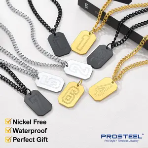 PROSTEEL Number Tag Necklace Stainless Steel Chain Pendants Sports Number Basketball Football Soccer Rugby Lucky Jewelry Unisex For Men Women Gift Box