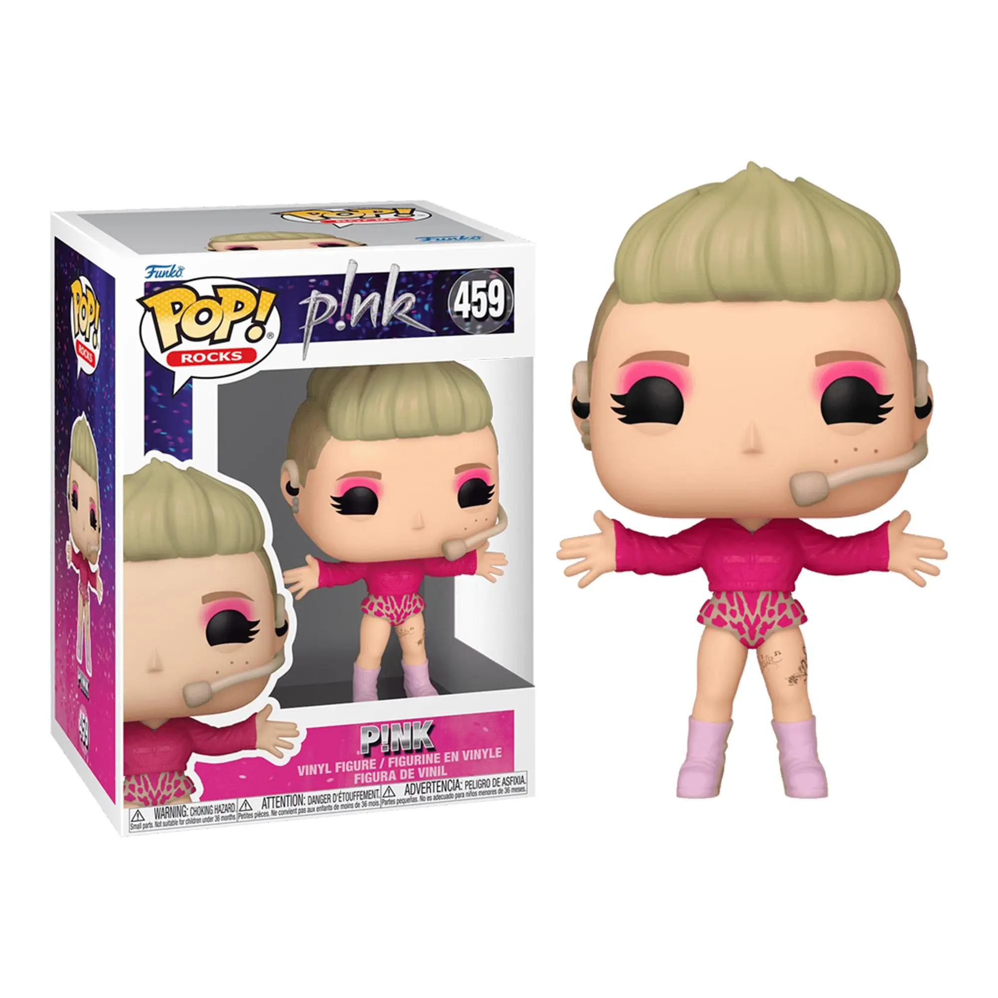 Pink Funko POP Rocks Figurine, Collectible Action Figure - Trustfall Series Toy, Action Figures