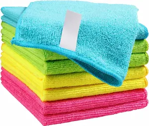 Microfiber Cleaning Cloth, 8 Pack Cleaning Rags, Cleaning Towels with 4 Color Assorted, 11.5"X11.5"(Green/Blue/Yellow/Pink)