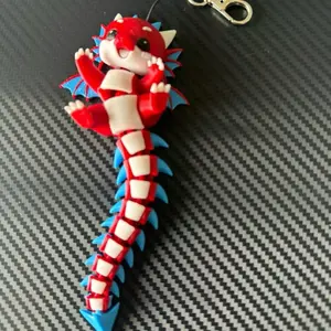 5.1 inch Fluffy Tail Dragon Keychain