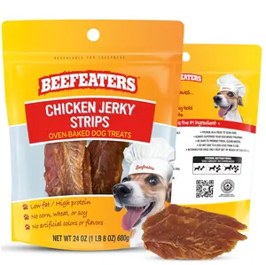 Beefeaters Chicken Jerky Strips for Dogs 24oz, 100% Real Chicken Breast, Oven-Baked, Grain-Free Dog Treats for Training & Rewards, High Protein, Low Fat, Resealable Bag, Allergy-Friendly, All Life Stages