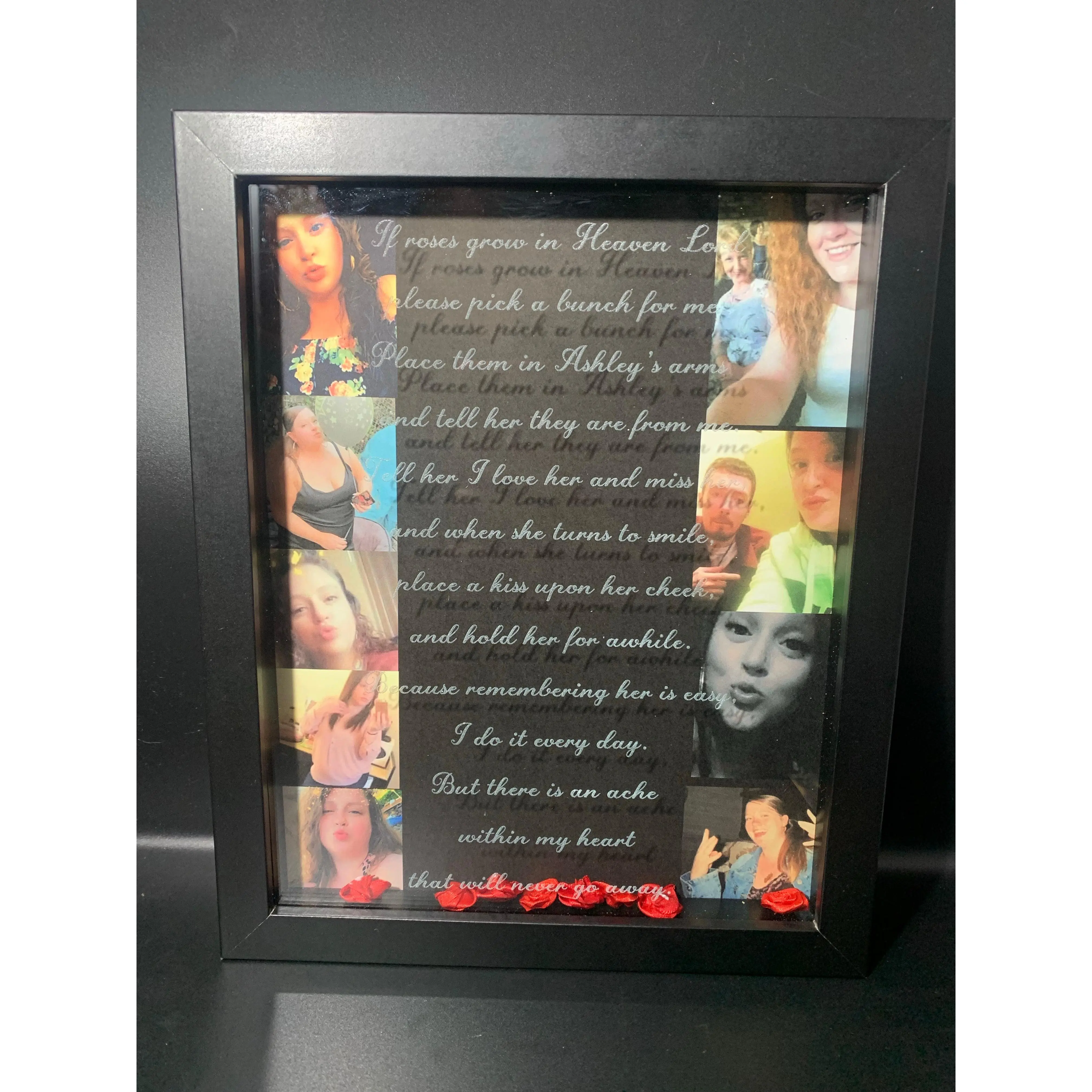 If Roses Grow in Heaven Memorial Poem Photo Frame