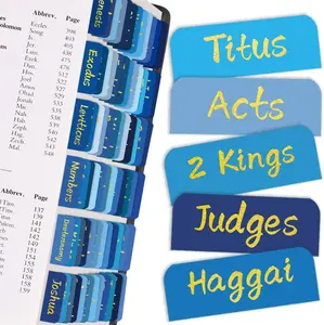 Bible Tabs,Laminated Tab for Women and Men,Reposition Large Print Stickers,Easy to Read and Apply Bible Index Tabs,Easy Navigation and Quick Reference,Blue (Gold Foil Lettering)