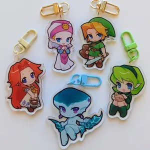 5 Vers Legend of Zelda Ocarina of Time Acrylic Keychains, Cutets Design Anime Bag Charm Gifts for Lovers