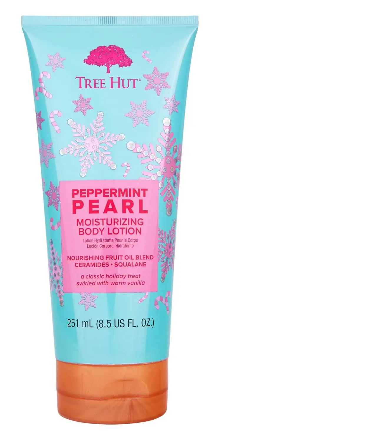Tree Hut Peppermint Pearl Body Lotion, Limited Edition Holiday, Ceramide and Squalene Formula Helps Protect Skin, Long-lasting Hydration Leaves Skin Feeling Soft & Moisturized, 8.5 fl oz.