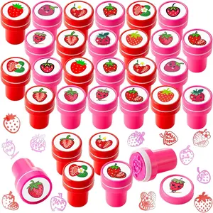 24 Pcs Strawberry 12 Designs Stampers Berry First Birthday Party Favors, Self-Inking Mini Stampers for Kids, School Rewards, Goodie Bag Fillers, Carnival Prizes, DIY Craft, Shortcake