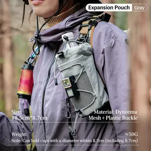 Multifunctional outdoor water cup expands waist hanging bag, firm buckle design, stable and not shaking suspension. Breathable and durable, easy to deal with outdoor complex environment. Unisex, taking into account water cup and small  reduction artifact