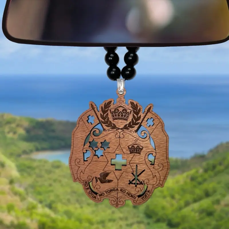 Tonga Ornament - 1/4 Inch Thick Wood Cherry Hickory Mahogany Unfinished 4inches & 5 Inches Long Side Stylish Car Accessory