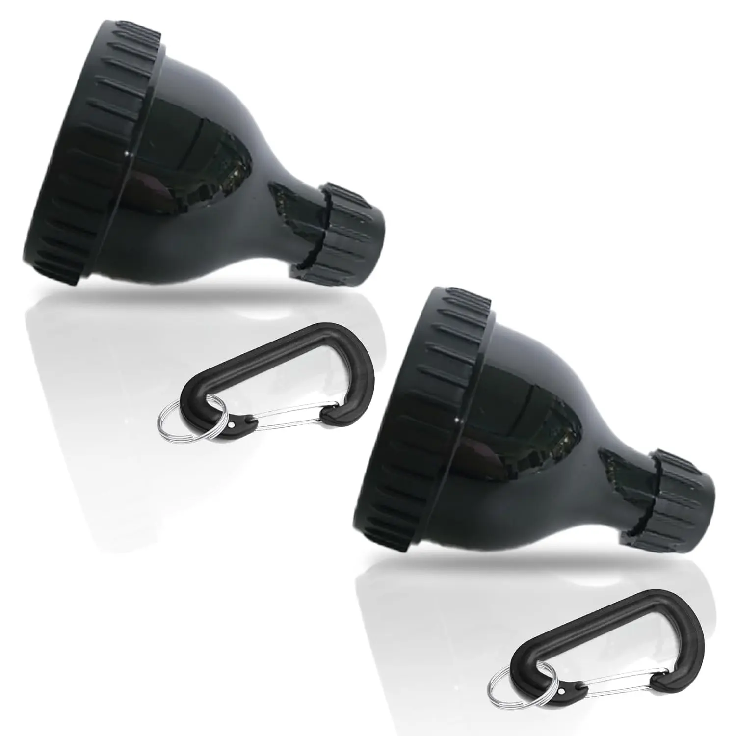 2 Pack  Container to Go- 50ml  Holder,Mini Funnel with  and Keyring for Gym, Workouts, Fitness and Traveling (Black-UPG, 50ml)