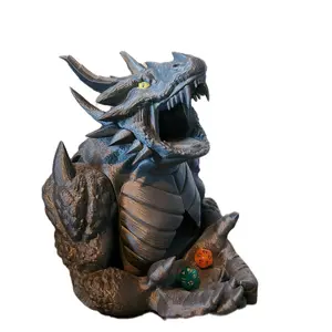Dragonkin Dice Tower with Arms and Hands Raising Dice to Mouth then Catching them when Lowered for Game Enthusiasts