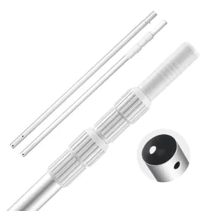 Aluminum Rust-Proof Twist-Lock Telescoping Pool Pole, 3.4-12 Ft Adjustable Cleaning Pole with Extension, Heavy-Duty Stick for Skimmer Net, Rake, Brush