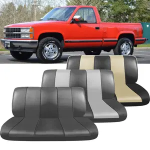 PU leather Truck Saddle Blanket Bench Seat Covers Front Full Size, Compatible With Most Truck and Car Bench Seats,Universal Automotive Cover Cushion Accessories,Fit For Ford/Chevy/Dodge