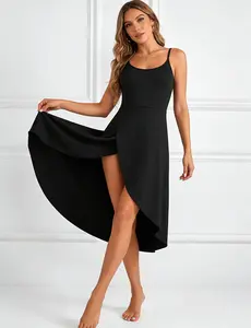 Black Prom Dress, Women's Sexy High Split Cocktail Fit Wedding Party Maxi Dress, Valentine's Day