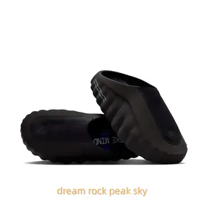 Black Concept Testing Mule Slides, Blue Cushioning Massage Outsole, Breathable Fabric Upper, Futuristic Tech Slides