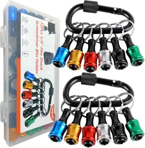 12PCS Bit Holders 1/4 Socket, Hex Shank Screwdriver Bit Holder for Impact Driver Drill Bit Keychain Extension Bar Quick Release Easy Change, Screwdriver Bit Holders for Tools & Home Improvement Gift