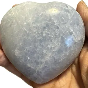 Blue Calcite XL Heart Shape Healing Crystal for Energy Balance and Positive Vibes crystals crystal fast