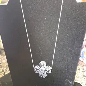 snowflake obsidian pendant