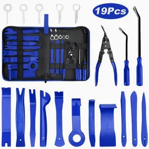 1set/19pcs Decorative Tool Set and Clip Clamp, Furniture Disassembly Nylon Car Panel Removal Kit, Portable Storage Bag Included, Automotive Repair Tools