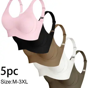 Women's Solid Wireless Bra, Comfortable Breathable Push Up Bra, Softness Lightweight Lingerie for All Seasons