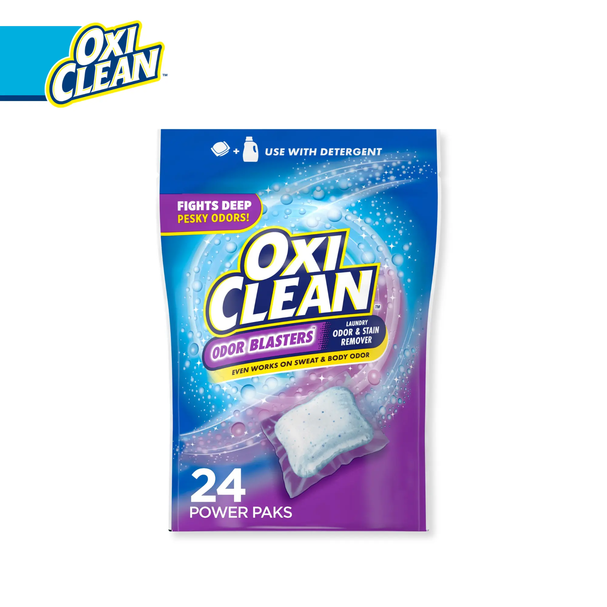 OxiClean Odor Blasters Odor and Stain Remover Laundry Power Paks, 24 Count