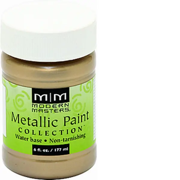 MODERN MASTERS ME206 6 oz. Champagne Metallic Paint, Opaque Brushed Formula for Lamps, Ceilings, Carved Surfaces