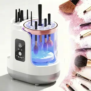 3-In-1 Electric Makeup Brush Cleaner with Drying Rack, Portable USB Automatic Beauty Cleaning Tool, Fits Most Sizes, Cleans over 3 Brushes, Brush Cleanser