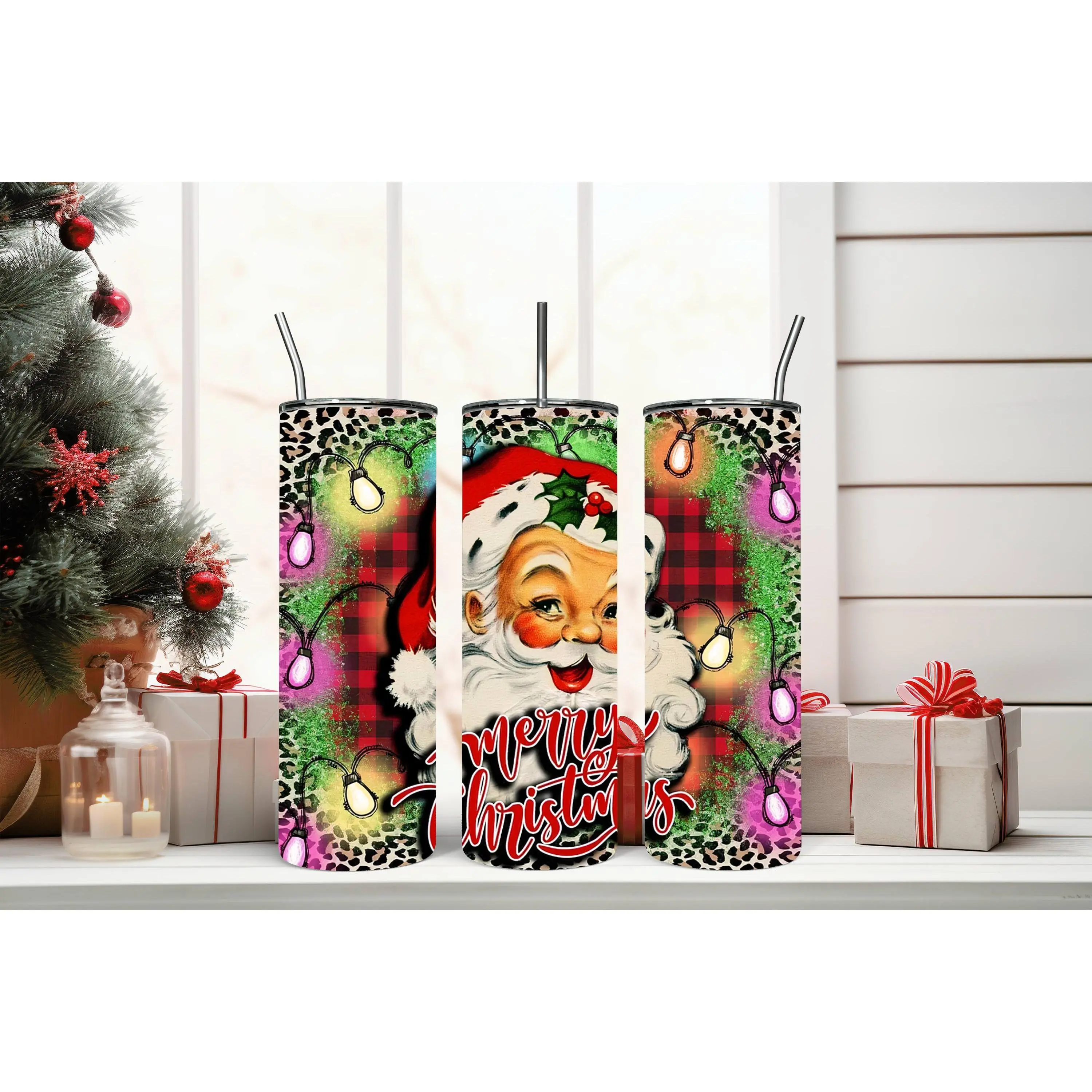 Retro Santa Claus 20 oz tumbler