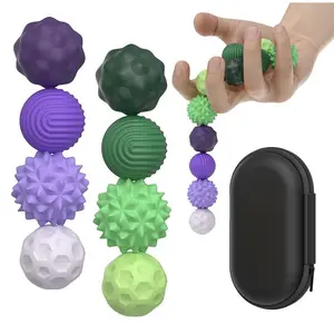 Fidget Balls Toy, 8 Counts Silicone Sensory Stress Relief Toy, Quiet Executive Desk Fidget Toys for Office, Sensory Bundle, Fun Textures Roller Travel Toys Gift, Anxiety Relief Products, Stress Relief Fidgeting Toy, Stress Relief Gadgets