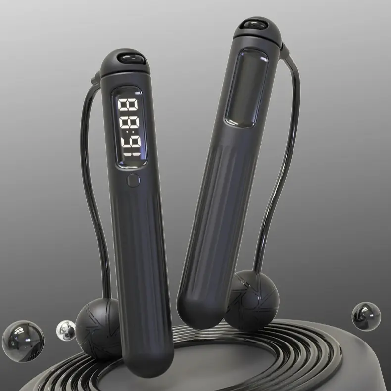 Smart Bluetooth Skipping Rope with ABS PC Handles, Digital Counter and Cordless Weighted Balls, Modern Fitness Equipment for Sports Trends