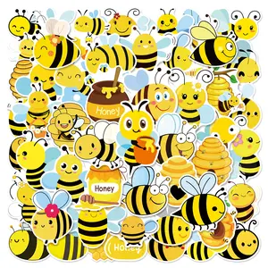 50pcs Cute Cartoon Bee Graffiti Series Stickers, Suitable for Faith Based Designs Such As Scrapbooks, Diaries, Laptops, Water Bottles, Cars, Etc., As Gifts with Positive Information