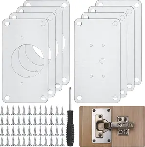 8 count Cabinet Hinges Repair Plates, Cabinet Doors Hinge Repair Kit Stainless Steel Furniture Cabinet Drawer Window Repair Plates with