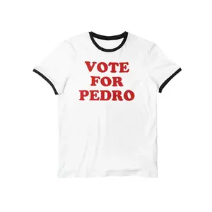 Vote For Pedro Ringer Tee Menswear Top Napoleon Funny Movie Uncle Rico t-shirt ringer Casual movie t-shirt Underwear Streetwear