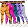 QGU Women's 5-Pack Tie Dye High Waist Skinny Athletic Leggings - Tummy Control Elastic Waist Activewear, Fitness Gym Workout Apparel, Biking Athleisure Wear Bottoms