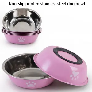 Set of 3 Stainless Steel Dog Bowls, Non-Slip Rubber Base, No Overflow Pet Feeder and Waterer, Suitable for Small Medium Large Dogs and Cats