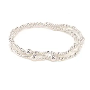 Shinus Boho Silver Plated Stackable Seed Beaded Ball Bracelets Fet For Women Handmade Dainty Trendy Stretch Accessories Jewelry Stocking Stuffer Daily Wear Vacation Party Holiday Friendship Gift for Women Gift for her adjustable fashion accessory