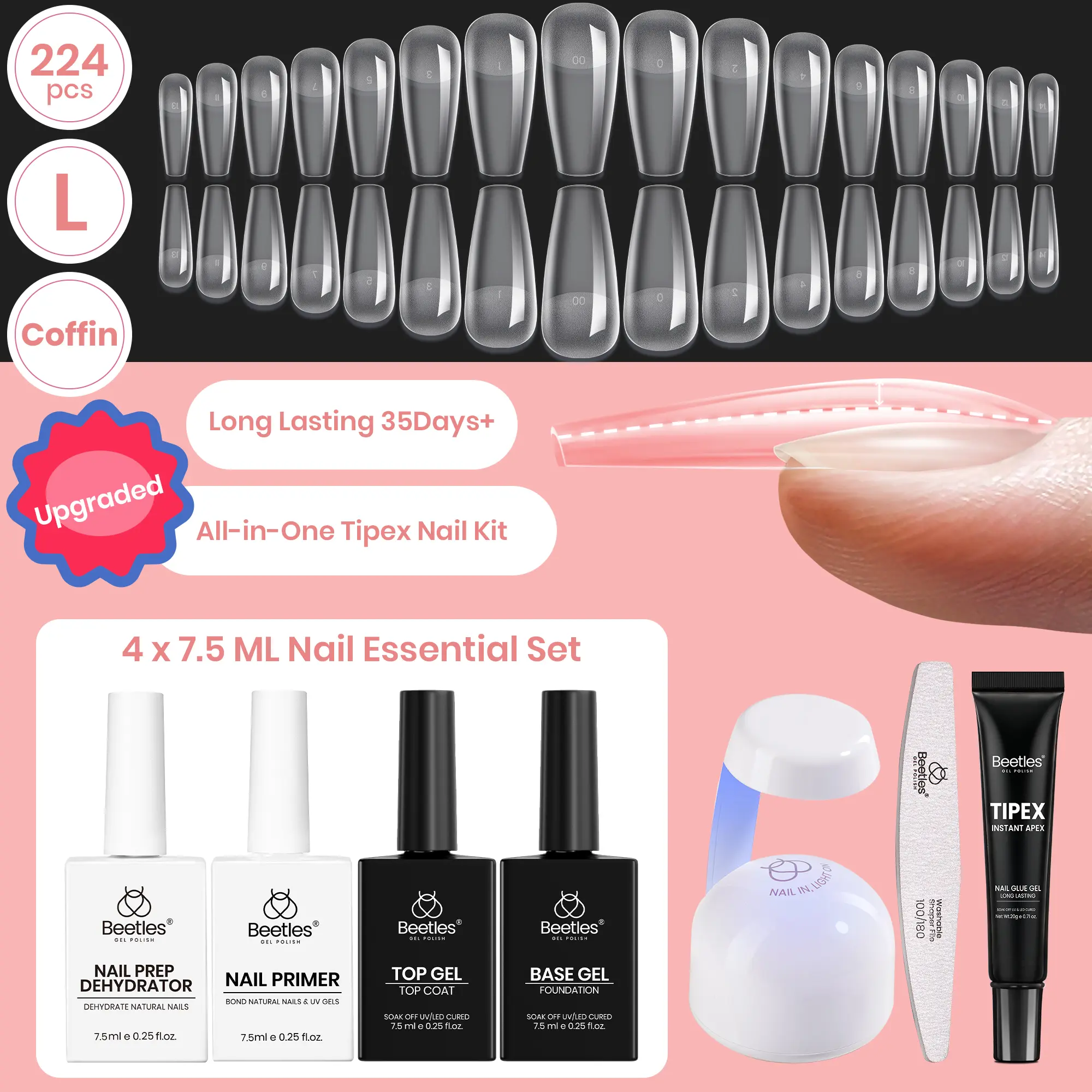 Long Coffin 【Kit】16 Sizes-224 Pcs