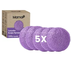 MamaP Konjac Facial Cleansing Sponge 5pk for Gentle Exfoliation and Skin Care