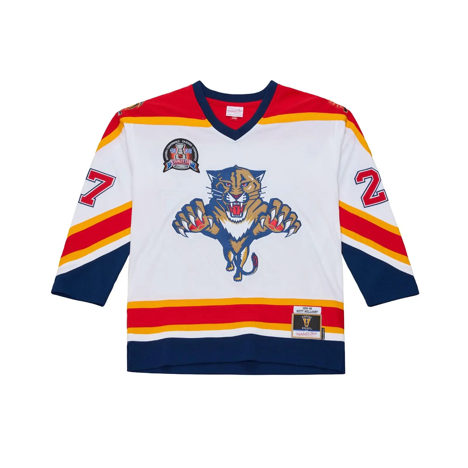 Scott Mellanby Florida Panthers 1995-96 White Power Play Jersey NHL Throwback Hockey Fan Gear Mitchell & Ness