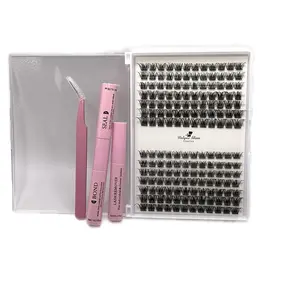 Unique Glam DIY Cluster Lash Kit – DIY-SET 03 Lightweight & Reusable with Bond & Seal Tools for Easy Application