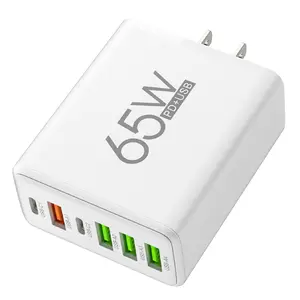 6 Ports PD Fast Wall Charger, Type C USB C Power Adapter Plug