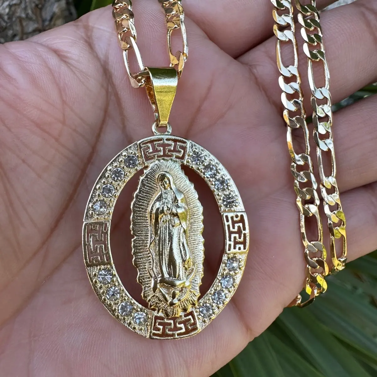 Virgen Oval Necklace Anniversary Male Female Birthday Daily Engagement Auspicious