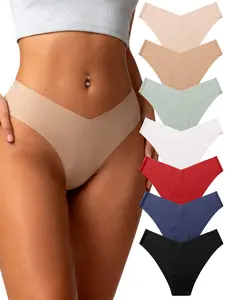 HICLOTH Lightweight Invisible Seamless Panties Ultra Stretchy Raw-Edge Design Sexy Close-Fitting Womenswear in Multiple Colors