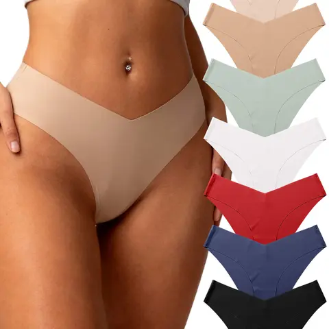 HICLOTH Lightweight Invisible Seamless Panties Ultra Stretchy Raw-Edge Design Sexy Close-Fitting Womenswear in Multiple Colors
