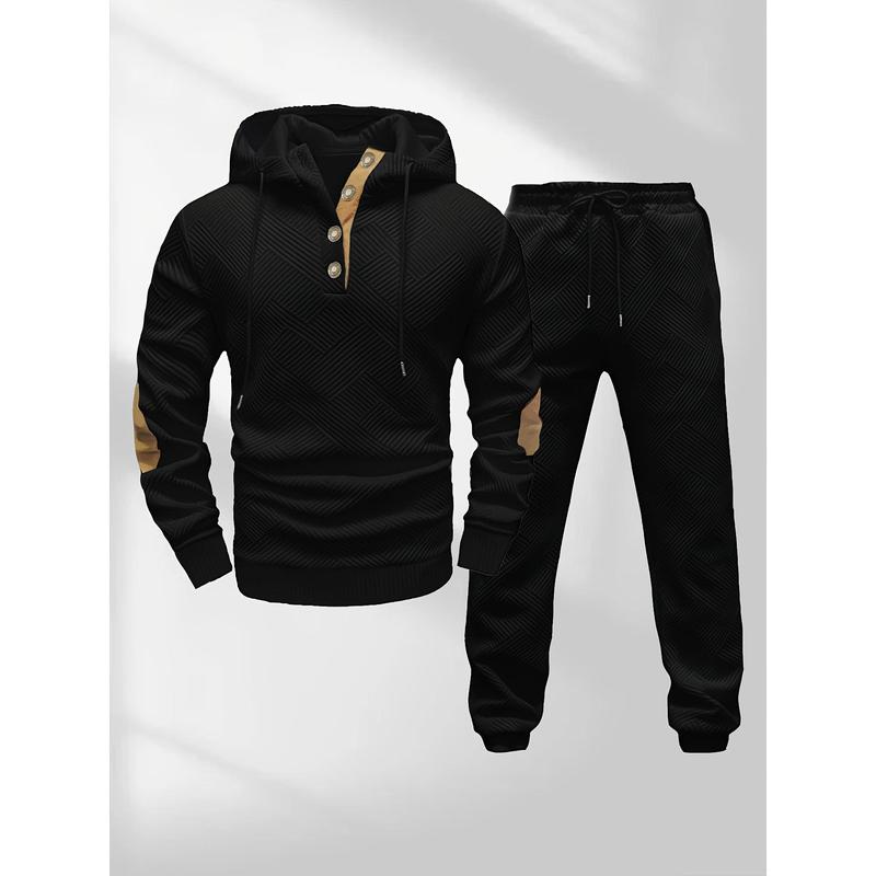 Men's Casual Fashion Suit: Two-piece set including a knitted jacquard sweatshirt and trousers; a best-selling men's casual suit. joggers  weatsuit swift  goods  clothing  brand Knitted Jacquard Set