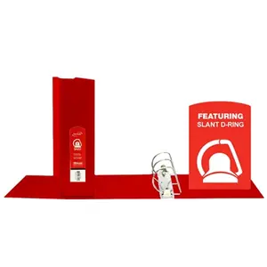 Bazic  3" Red Slant-D Ring View Binder w/ 2 Pockets Pack of 12
