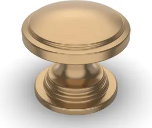 10 Pack 1-1/4 inch Kitchen Cabinet Knobs Champagne Bronze Cabinet Knobs Bedroom Dresser  Round Drawer Knobs Single Hole Cabinet Pulls